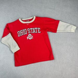 Ohio State Buckeyes Shirt Long Sleeve Kids 4 Red Gray OSU Football Nike Youth